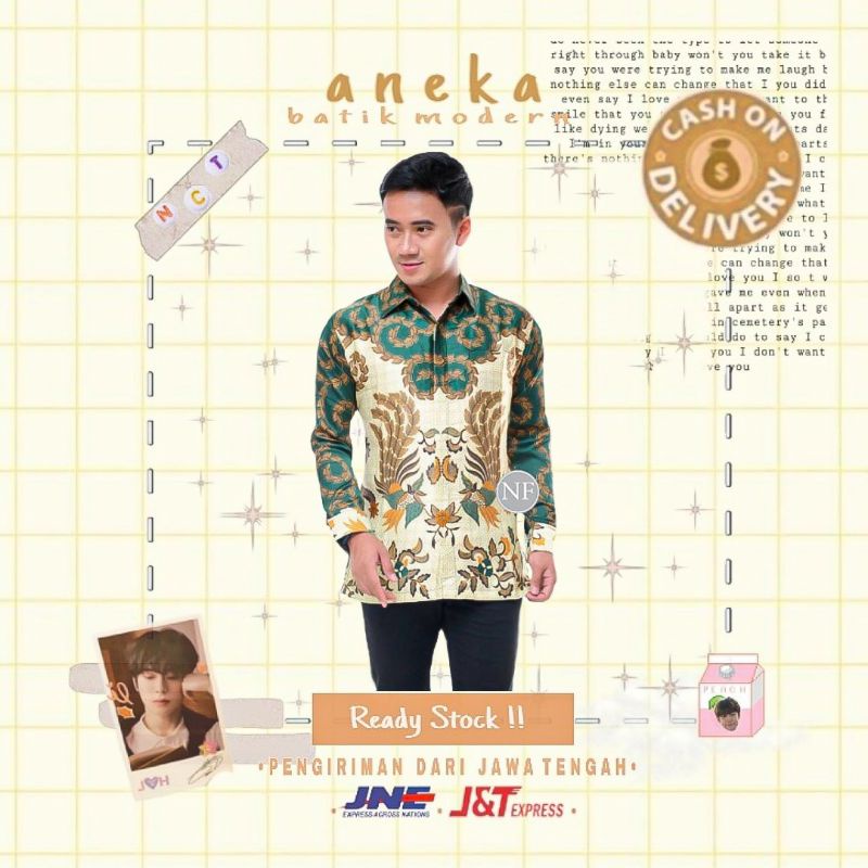 ATASAN KEMEJA BATIK COWOK PREMIUM SEMI SUTRA SILK BERFURING HIJAU BOTOL MOCCA BIRU ELEKTRIK MERAH