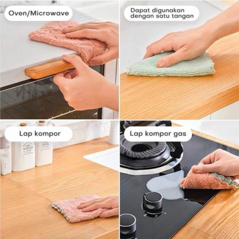 KAIN LAP DAPUR PIRING MEJA MICROFIBER ANTI MINYAK