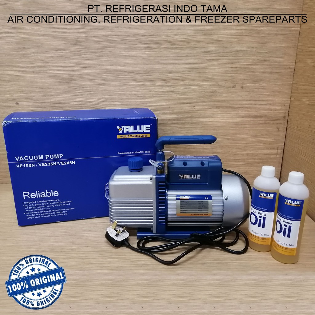 Jual VACUUM PUMP VALUE VE160N 1 STAGE 1/2 pk CFM 6.0 CHINA 1/2 HP