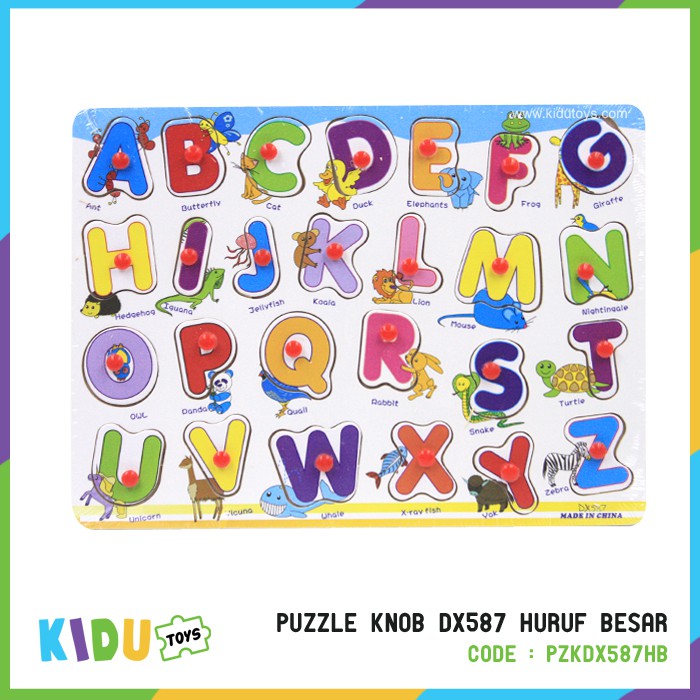 Mainan Puzzle Anak Puzzle Knob Huruf (PART 1) Kidu Toys