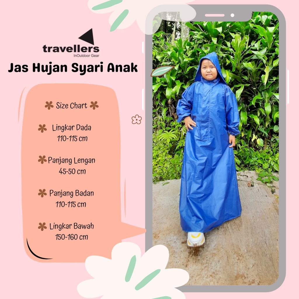 JAS HUJAN HIJAB/JAS HUJAN WANITA /JAS HUJAN GAMIS- TRAVELLERS