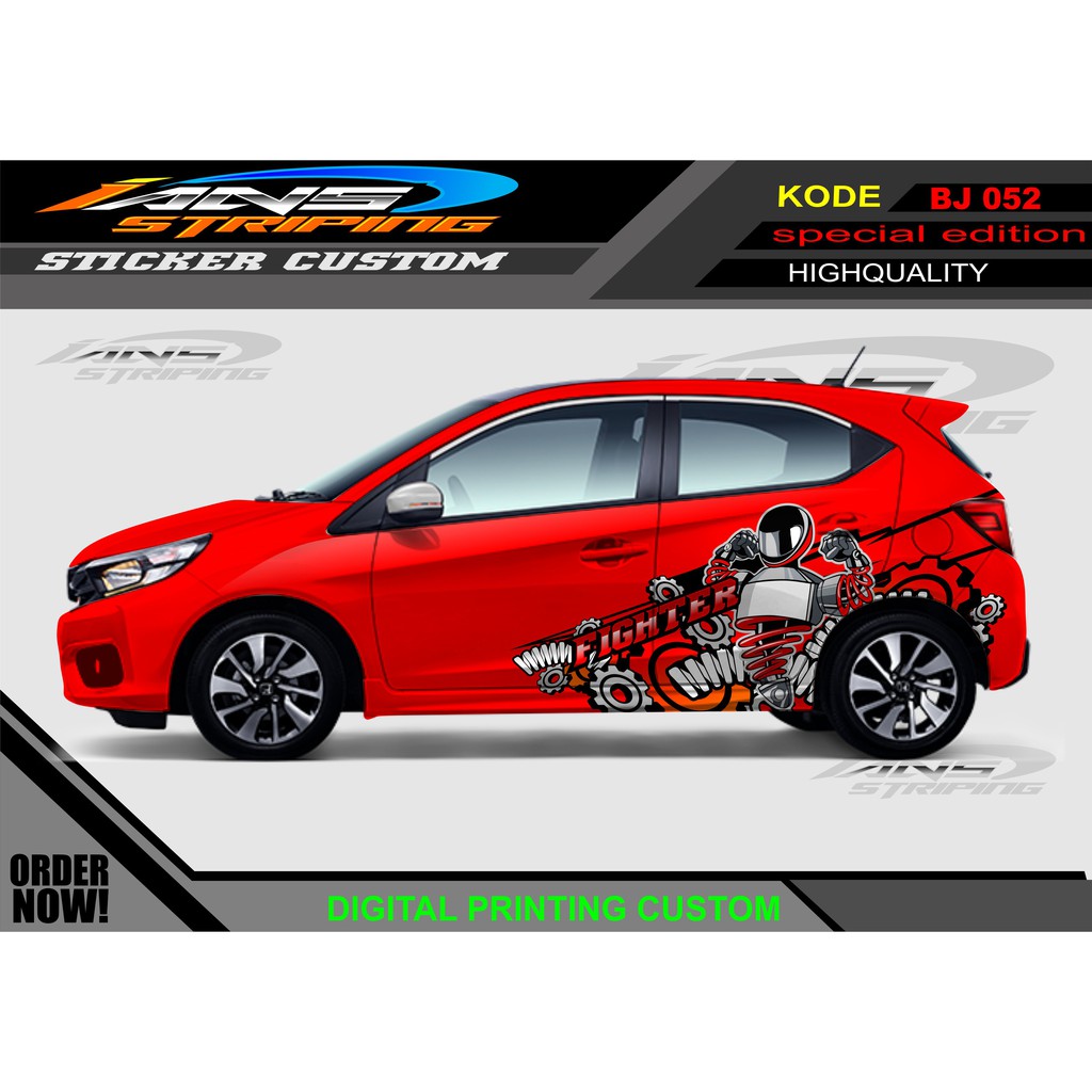 STIKER MOBIL SAMPING KARTOON/ DECAL STICKER MOBIL BRIO, JAZZ DLL