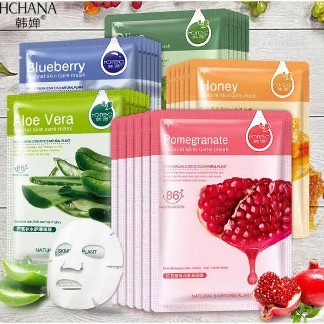 [BAYAR DITEMPAT ]ROREC SHEET MASK TERMURAH ROREC MASKER/ HCHANA NATURAL SKIN CARE MASK 6 RASA