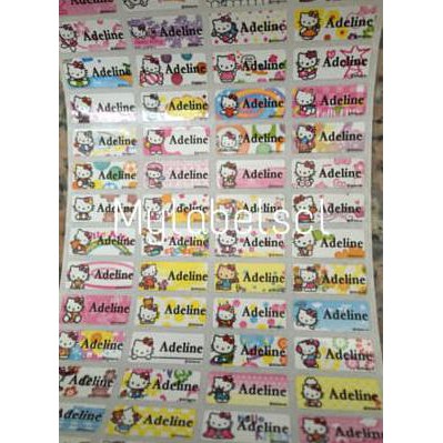 

HOT SALE|BEST SALLER Label Nama Stiker Waterproof Sticker Sanrio Hello Kitty Cat SML