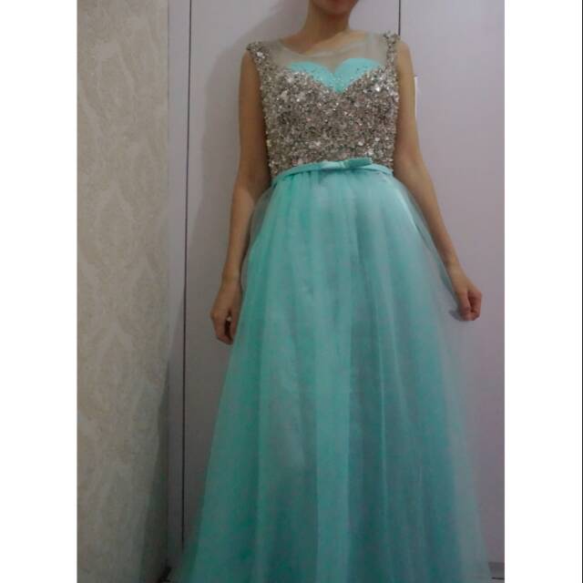 Gaun Pesta Hijau Tosca
