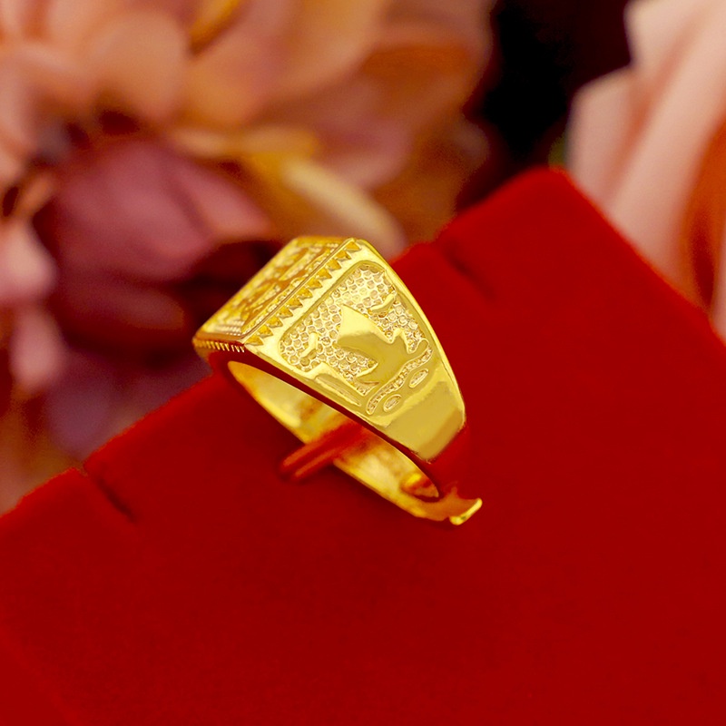 Cincin Model Terbuka Lapis Emas Asli Kadar 375 Gaya Korea Untuk Pria
