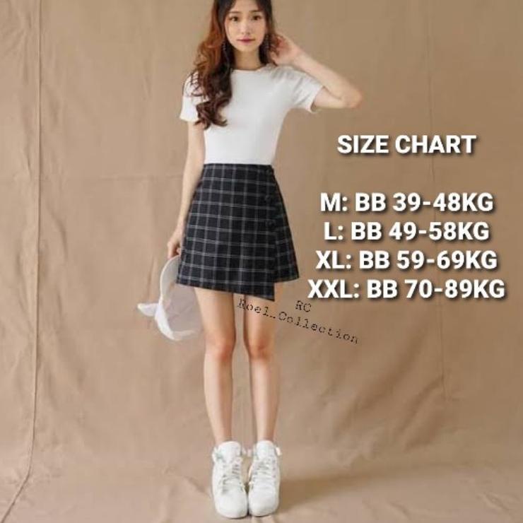 [IK1207]❉ Korea mini skirt motif kotak / rok celana pendek korean style Top trend