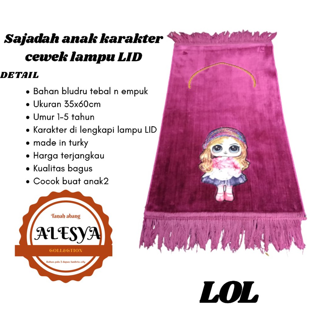 Sajadah Anak Lol Motif Random Tidak Bisa Pilih Warna