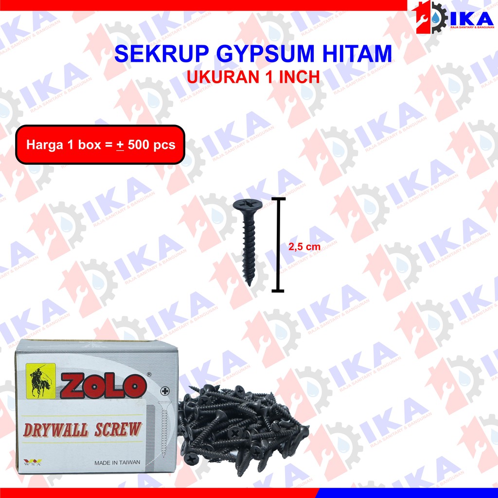 Skrup gypsum 1 inch / 2.5cm gipsum ZOLLO Original 100% Harga per kotak tidal ecer kualitas tajam