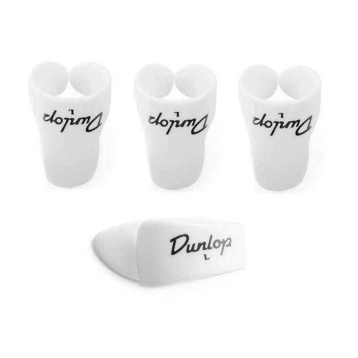 Dunlop Set Finger &amp; Thumb Pick White Pik Jari Jempol Gitar