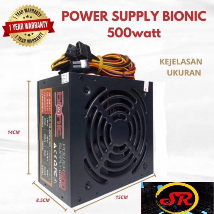 POWER SUPPLY BIONIC 500WATT GARANSI 1TAHUN