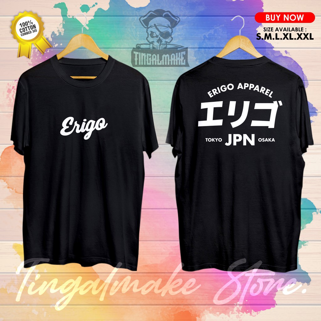 Baju Erigo Apparel Tokyo JPN Osaka Unisex | Kaos Distro | Kaos Erigo