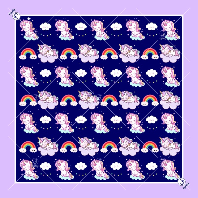 VOAL PRINTING ANAK MOTIF UNICORN AWAN / HIJAB ANAK UNICORN / JILBAB ANAK KARAKTER LUCU