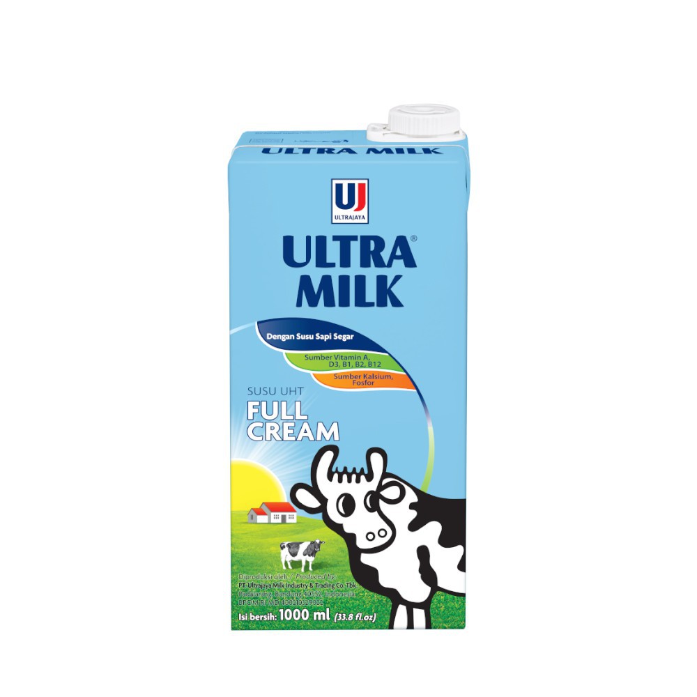 SUSU UHT ULTRA 1000ML FULL CREAM DAN COKLAT / 1 DUS ISI 12 PCS @1 LITER