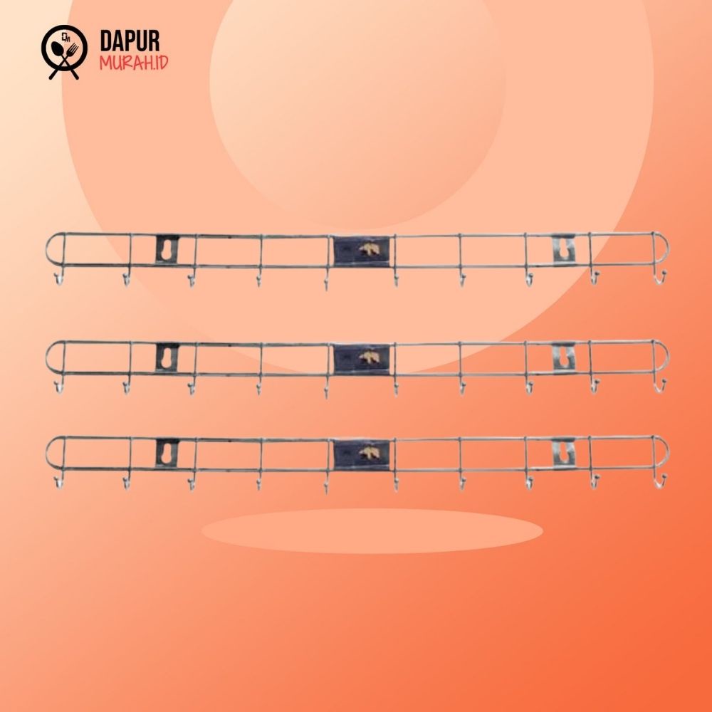 Gantungan Baju Hook Stainless Steel 10 Kait - 3 pcs