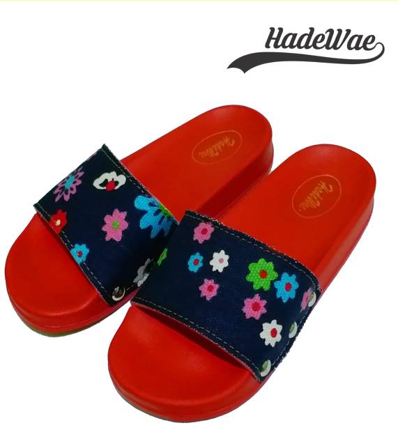 SANDAL ANAK MOTIF CORAK WARNA PUTIH COKELAT MARUN UK 26-30