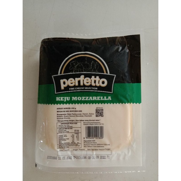 

Keju mozzarella Perfetto 250gr Kemasan ORI Pabrik