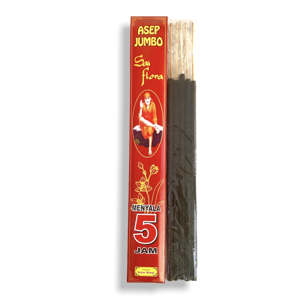 Dupa Hio Jumbo 5 jam Sri Sai Flora Panjang 40 cm Nyala 5 jam Abu Dingin isi 5 Stick Produksi Sekar Wangi