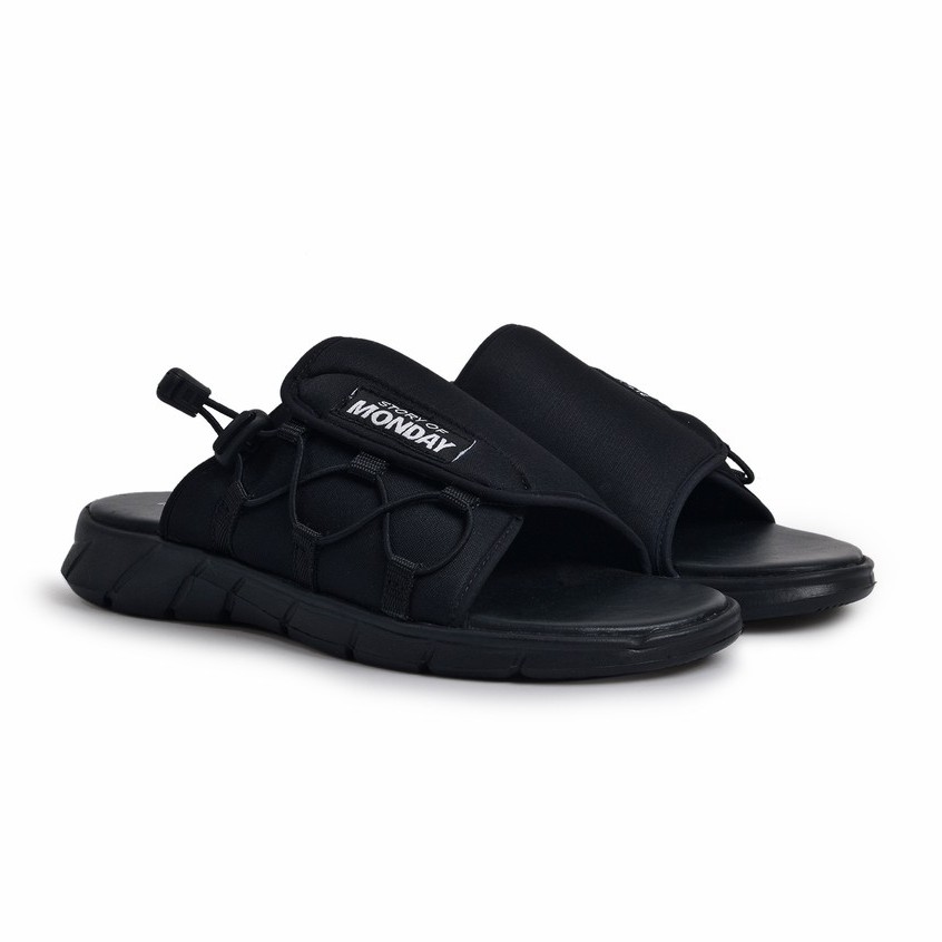 Liwa Full Black | Sandal Gunung Casual Slip Santai Kasual Pria Sendal Footwear Ori | FORIND x Monday