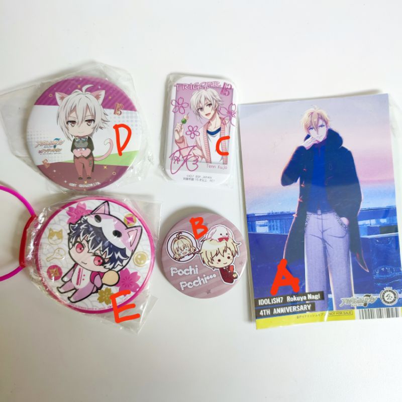 official merch rubber strap acryilic badge idolish 7 mix tenn kujo