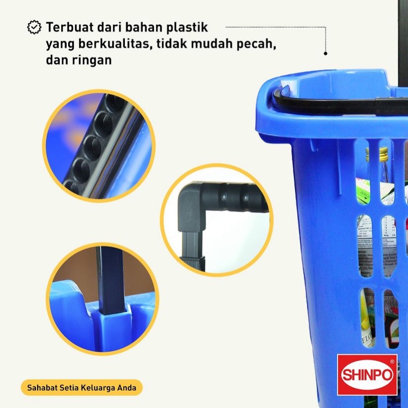 ( BISA COD ) PROMO SHINPO SIP 342 PELICAN TROLLEY KERANJANG BELANJA PASAR DENGAN RODA DORONG TROLLI / TROLI BELANJA MULTIFUNGSI / TROLI DORONG KOKOH / KERANJANG SUPERMARKET / KERANJANG PASAR