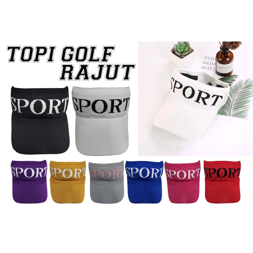 Topi Senam / Topi Pantai / Topi Caddy Rajut / Topi Rajut Sport