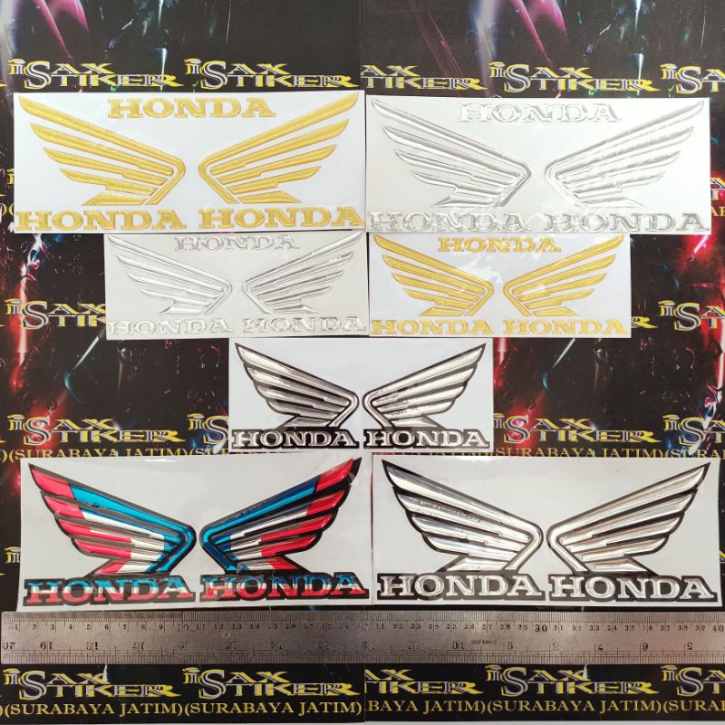 stiker timbul logo honda sayap honda