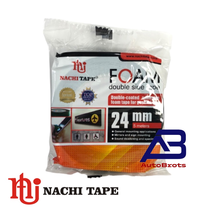 

NACHI Double Foam Tape 24mm x 5 meter / Isolasi Bolak Balik 1" x 5M