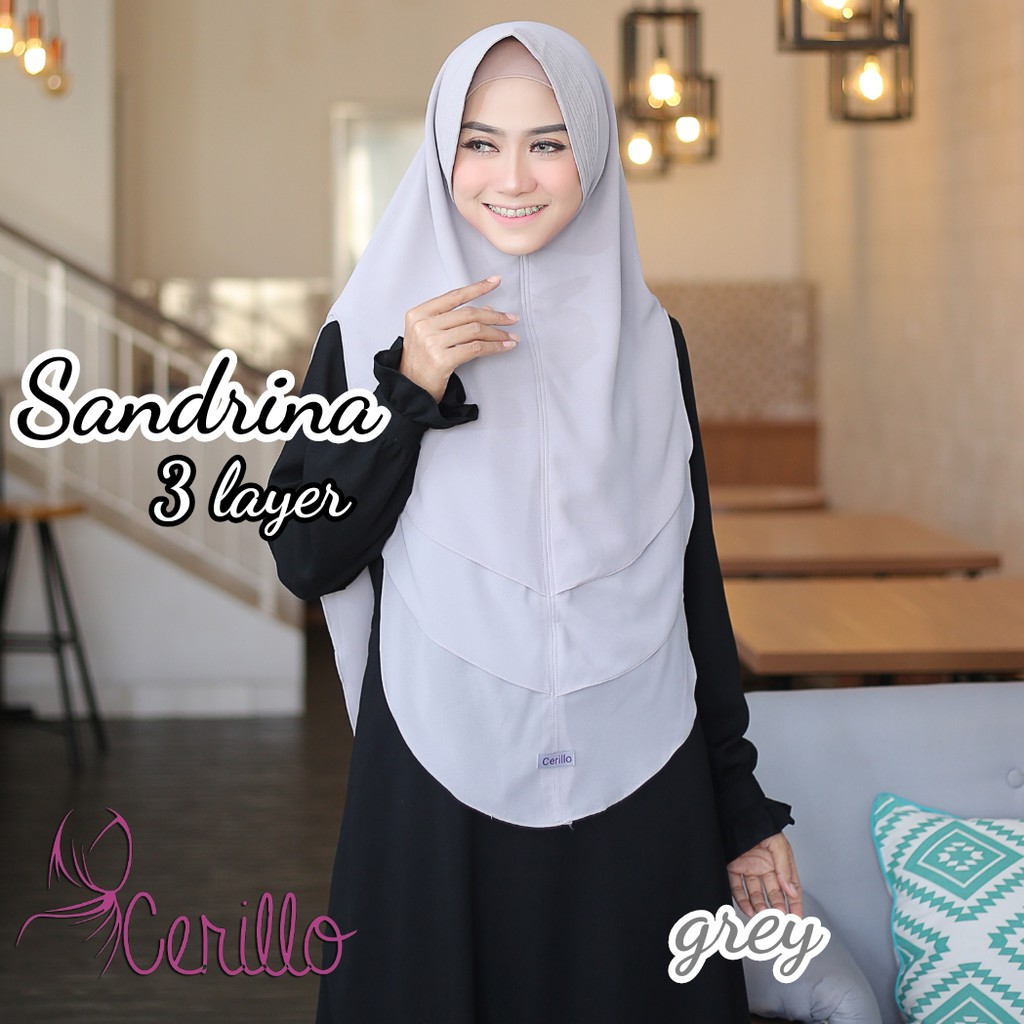 KHIMAR SYARI  SANDRINA 3 LAYER ORIGINAL CERILLO