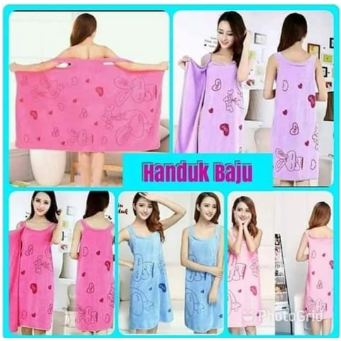 Handuk mandi bentuk dress baju motif lucu kimono remaja dewasa