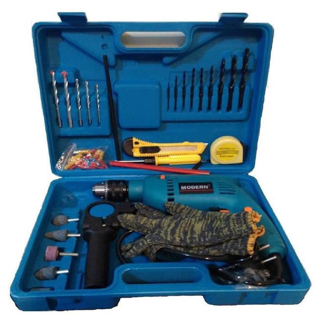 DISKON BESAR Bor Listrik Bor Tangan Set Mata Bor Kayu Besi Tembok Beton MODERN 2130