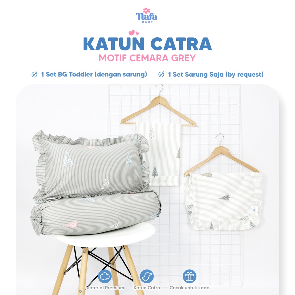 NAFA BABY - Bantal Bayi Balita Include Guling Dan Sarung Bantal Guling | Paket Bantal Guling Todler
