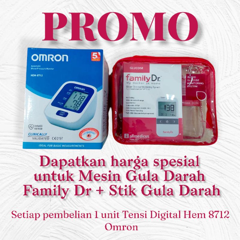 Tensi Digital Hem 8712 Omron dan Alat Cek Gula Darah Family Dr