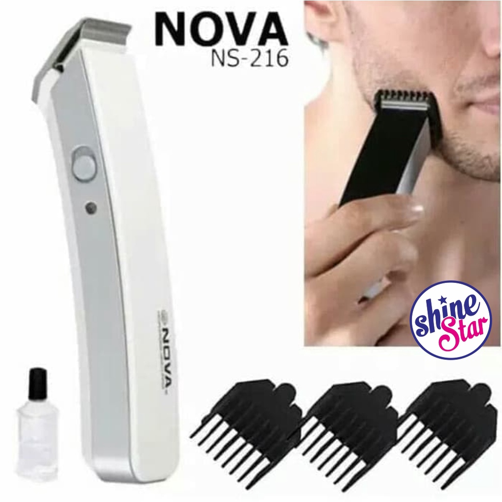 SHINE STAR - COD !! Alat Cukur Rambut - Nova NS-216 / NS 216 Hair Clipper Rechargeable - Alat Cukur Rambut Kumis Jenggot Elektrik 1 Set