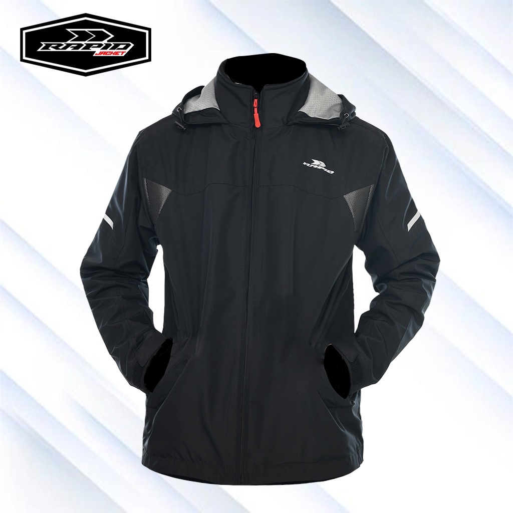 Jaket motor hoodie  RAPID NEOSKYLINE pria parasit premium jacket reflektif