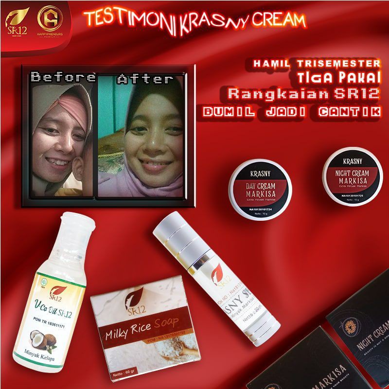 KRIM SIANG DAN MALAM / KRASNY DAY &amp; NIGHT CREAM MARKISA SR12/ KRIM HERBAL / KRIM  KULIT KERING / PENCERAH WAJAH / KRIM BPOM