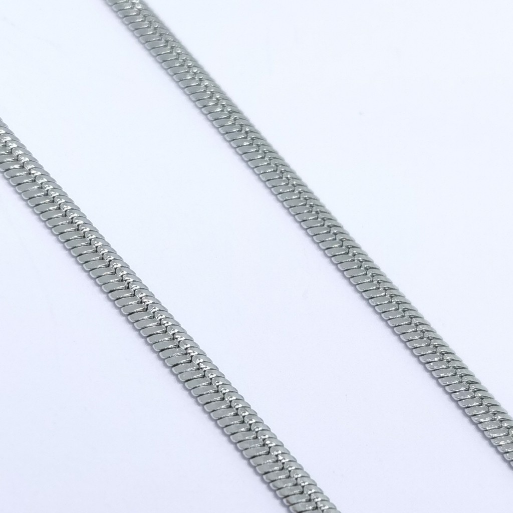 kalung titanium silver gepeng panjang 45cm|50cm|60cm