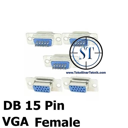 BA-170B Connector DB15 15 Pin Female RS232 DB-15 15P Konektor VGA Socket Adaptor Cewe 3 Baris