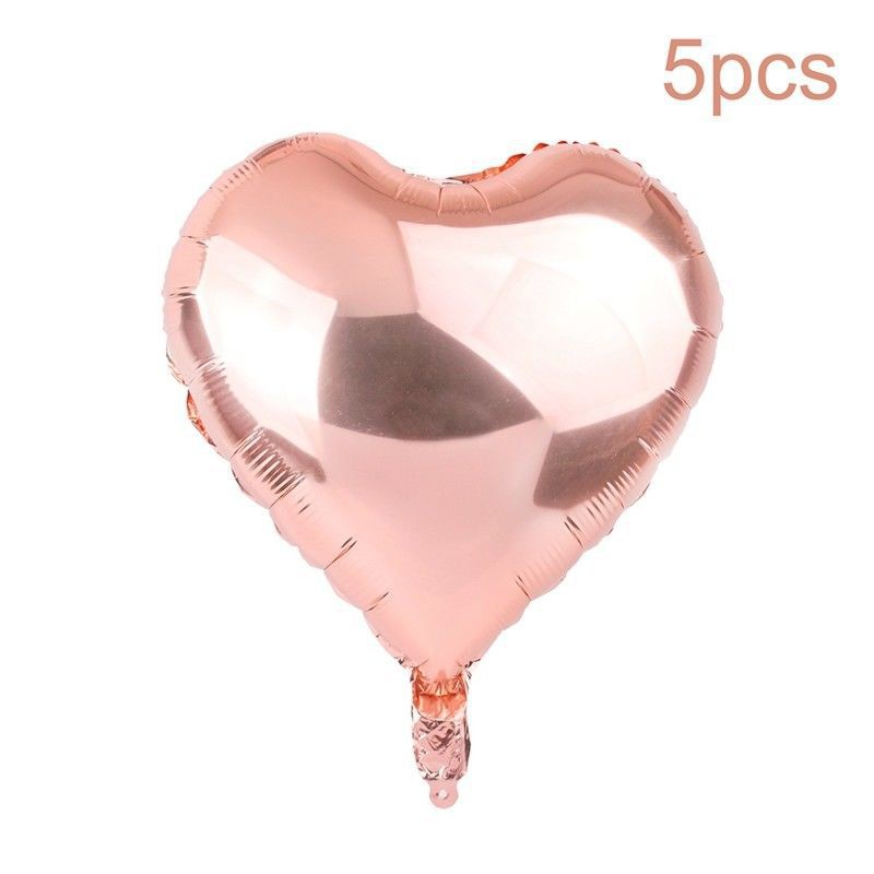 Balon Latex Rose Gold Party Decor Confetti Untuk Pernikahan Hati Bintang Huruf Balon Foil Pesta Ulang Tahun Foil Baloons Baby Shower Acara Anniversary Rose Gold