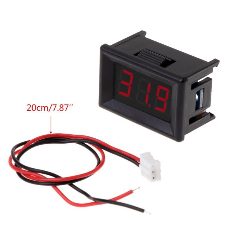 Voltmeter volt meter Digital 2 Kabel 0.36 DC 4.5V to 30V Merah Red