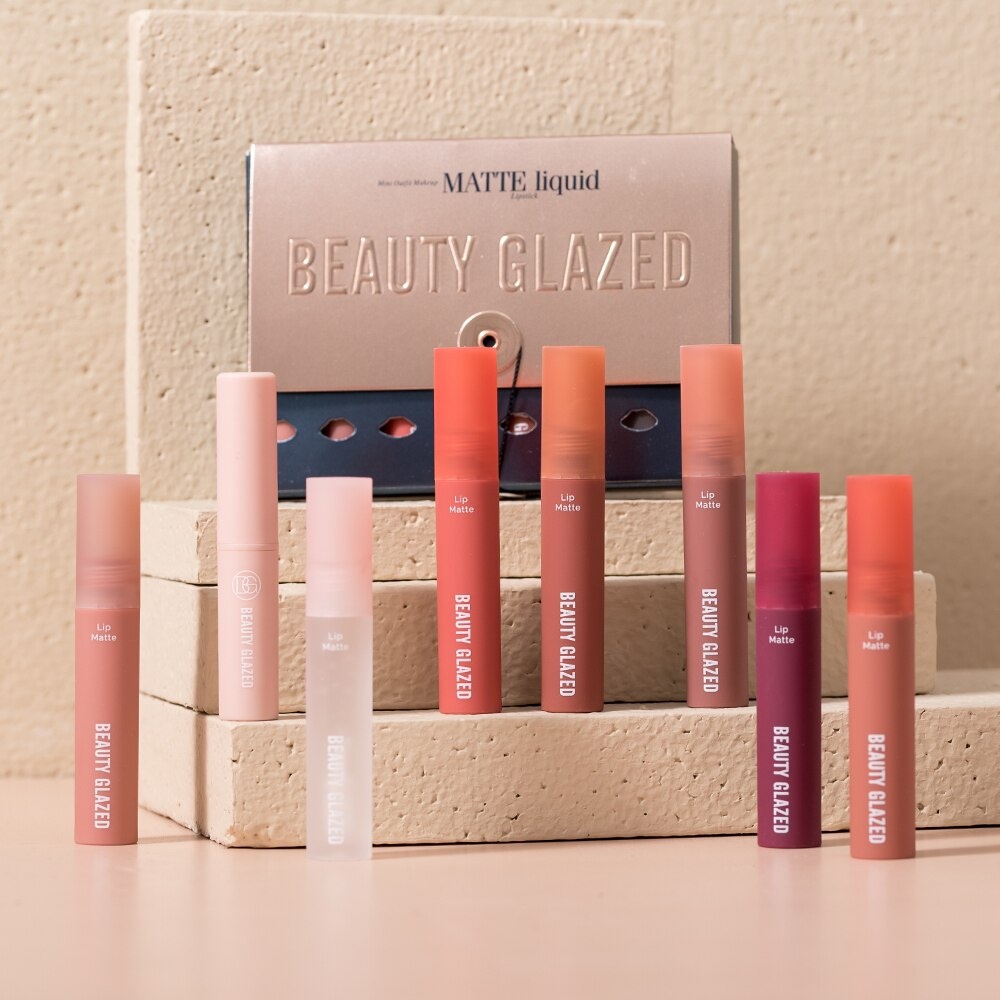 Beauty Glazed LIP SET 8 PCS B100 Colors Beauty Glazed Lipstick Beauty Glazed Lipstik Beauty Glazed Lipcream Beauty Glazed Lip Cream Beauty Glazed Lipstick Matte Beauty Glazed Lip Matte