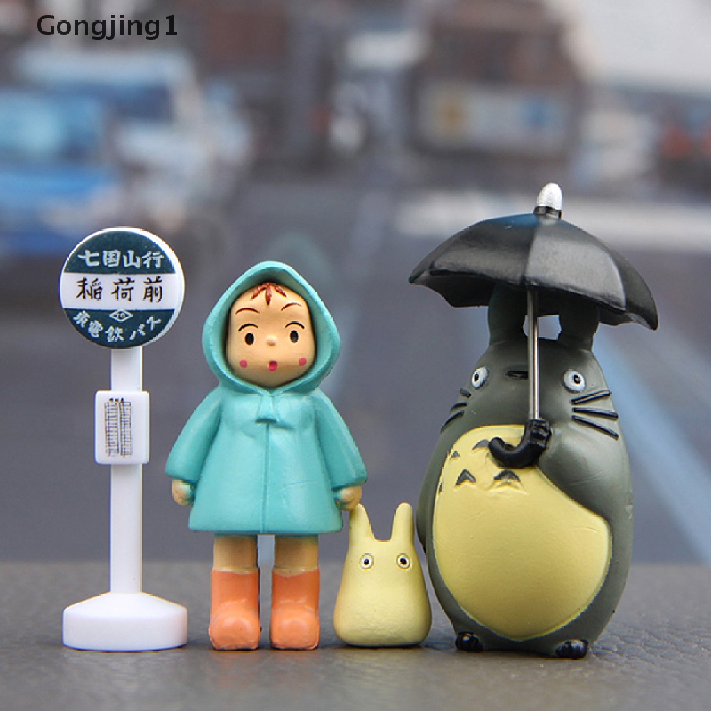 Gongjing1 4pcs / Lot Mainan Action Figure Anime My Neighbor Totoro Hayao Miyazaki Ukuran 3-5cm