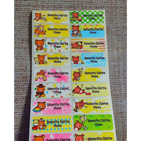 

Rilakuma Label nama sticker label name waterproof