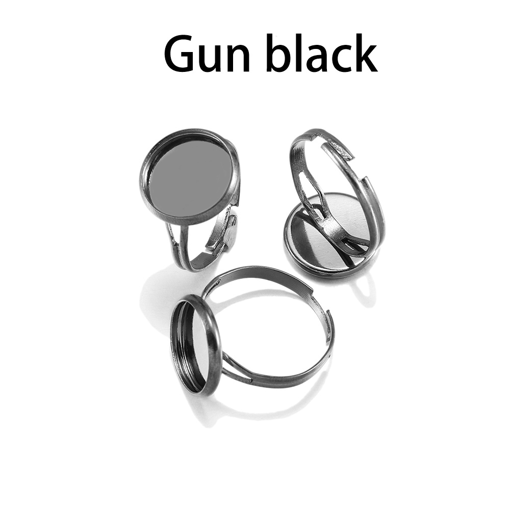 10pcs/lot Adjustable Blank Ring Base Fit Dia 10 12 14 16 18 20 25 mm Glass Cabochons Cameo Settings Tray Diy Jewelry Making Ring