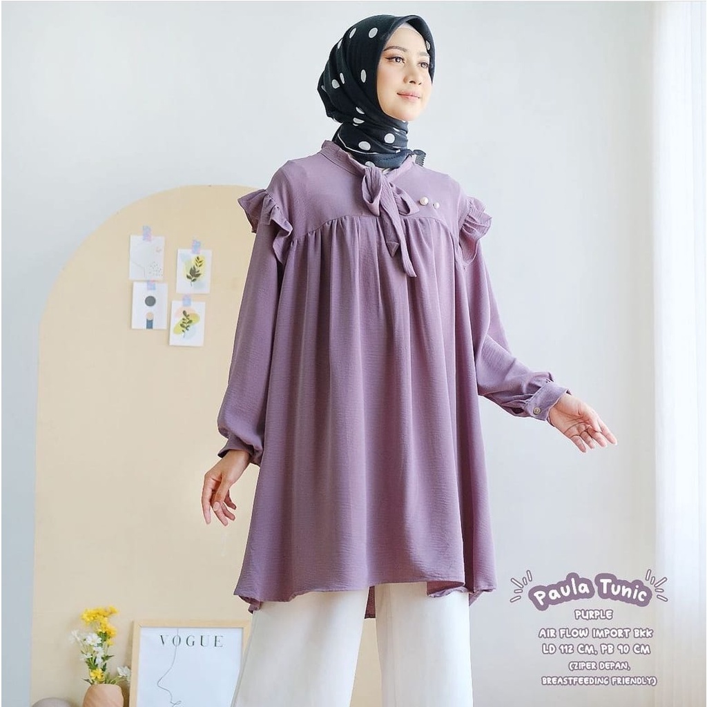 PAULA TUNIK AIRFLOW CRINCKLE DEODORA PREMIUM RAYON