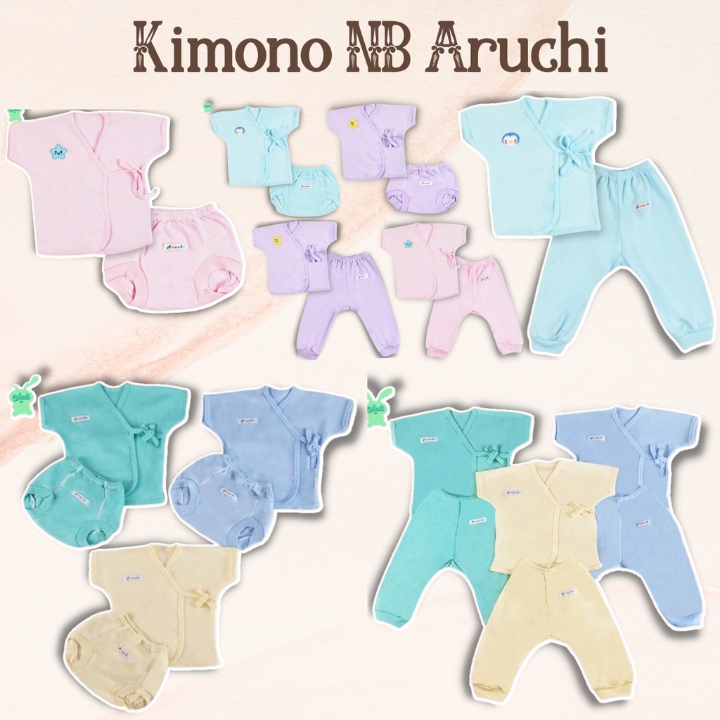 Setelan Kimono Aruchi Newborn dengan Celana Pop / Pendek / Panjang CBKS