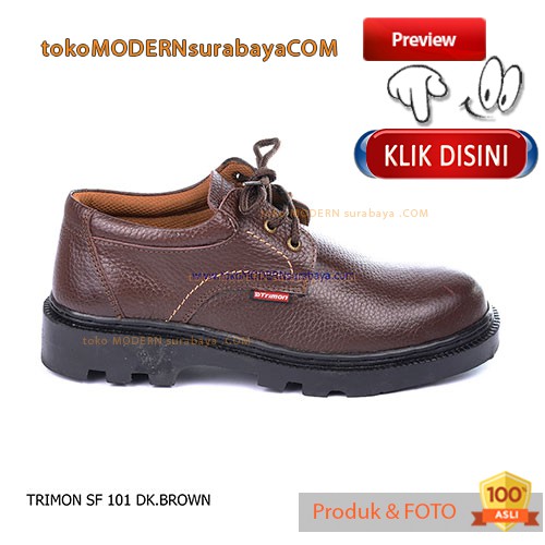 TRIMON SF 101 COKLAT sepatu kerja pantovel pria safety