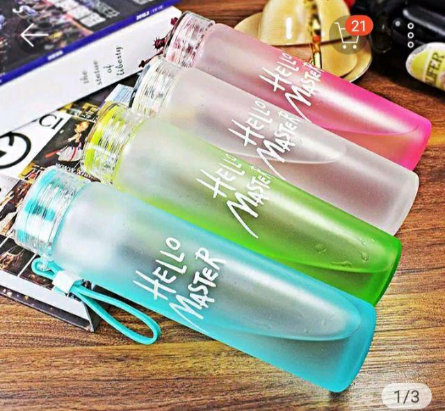 Hello Master Botol Minum Dapat Pouch, Dbotol Kaca Best Price Best Quality
