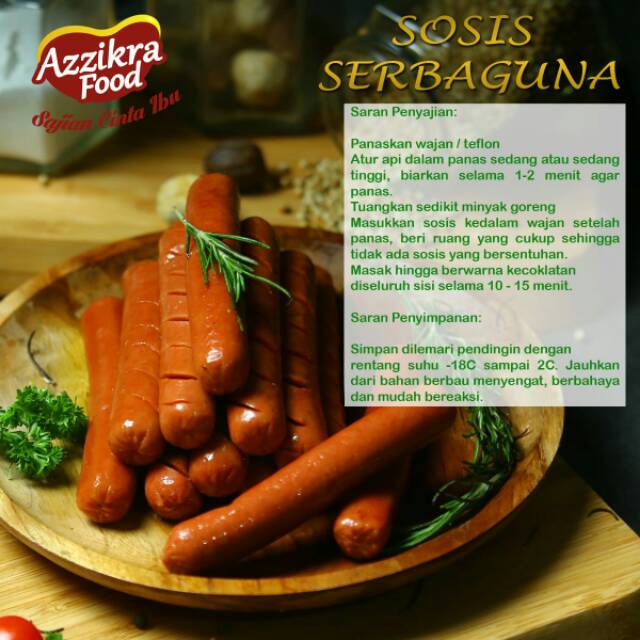 

Sosis sapi serbaguna - halal non MSG - sosis sapi azzikra