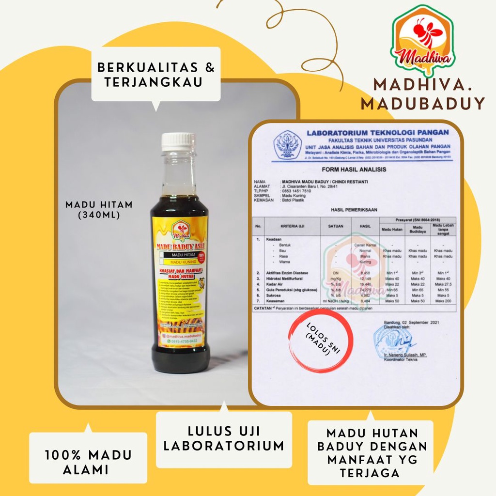 

Madu Hitam Asli Baduy - Madhiva 350ml TERUJI SECARA KLINIS GARANSI UANG KEMBALI